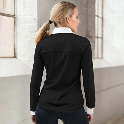 Zara | Women's Mesh-Panel Half-Zip Riding Shirt