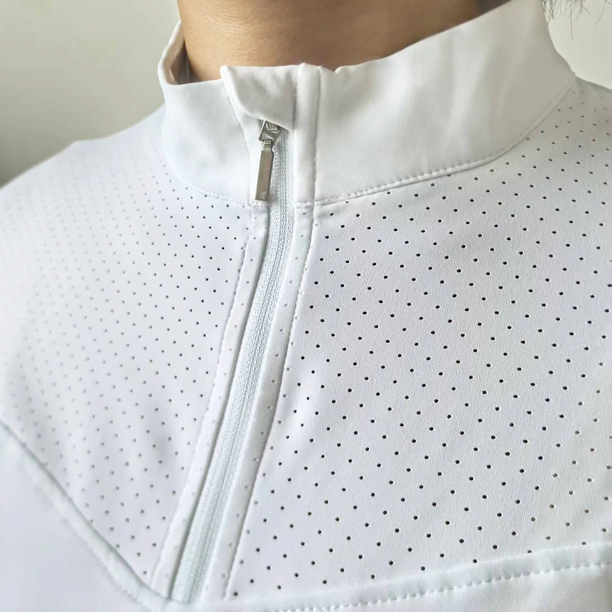 Zara | Women's Mesh-Panel Half-Zip Riding Shirt
