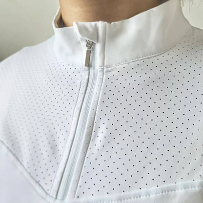 Zara | Women's Mesh-Panel Half-Zip Riding Shirt